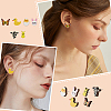48Pcs 6 Styles Duck & Butterfly & Cow & Rabbit & Chick Wood Stud Earrings EJEW-CA0001-10-5