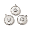 304 Stainless Steel Pave Crystal Rhinestone Pendants with Shell STAS-L022-331P-1