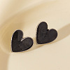 Fashionable 304 Stainless Steel Heart Stud Earrings JW1636-1-1