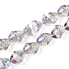 Electroplate Transparent Glass Beads Strands EGLA-N020-03I-1