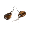Natutal Tiger Eye Dangle Earrings EJEW-F343-A10-3