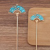 Ancient Style Alloy with Enamel Hair Stick Finding PW-WGFFA7F-05-1