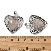 Natural Rose Quartz Peach Love Heart Pendants G-G158-01J-3