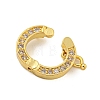 Rack Plating Brass Micro Pave Clear Cubic Zirconia Twister Clasps KK-F876-06G-01-2