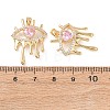 Brass Micro Pave Cubic Zirconia Pendants KK-D223-05G-2