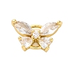 Brass Clear Cubic Zirconia Connector Charms/Links FIND-L019-07G-08-1