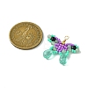 Beaded Butterfly Charms PALLOY-MZ00430-02-2