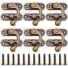 6Pcs Iron Latch Hook Hasp Horn Lock with 24Pcs Screws IFIN-CP0003-01AB-1