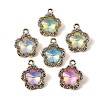 UV Plating Alloy Glass Pendants FIND-K032-28G-1