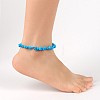 Mixed Stone Chips Beaded Anklets AJEW-AN00063-5
