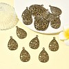 Tibetan Style Alloy Filigree Teardrop Pendants X-TIBEP-Q041-042AB-NR-5