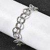 Textured 304 Stainless Steel Rolo Chain Bracelets for Women BJEW-A157-01P-3