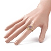 Gemstone Round Beaded Finger Ring RJEW-JR00543-3