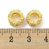 Rack Plating Brass Micro Pave Clear Cubic Zirconia European Beads KK-L215-012G-2