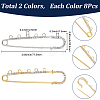 16Pcs 2 Colors Iron Rhinestone Safety Pins FIND-SC0022-85-2
