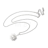 304 Stainless Steel Sunflower Pendant Box Chain Necklaces for Women NJEW-R011-01P-4