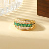 Brass Micro Pave Cubic Zirconia Finger Rings for Women WG07BF8-01-2