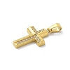 Ion Plating(IP) 304 Stainless Steel Micro Pave Cubic Zirconia Pendants STAS-Z107-08G-06-2