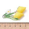 Handmade Lampwork & Glass Seed Bead & Resin Big Pendants PALLOY-MZ01306-01-3