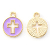Light Gold Plated Alloy Enamel Pendants LS-X-ENAM-R136-18C-2