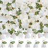 20 Sets White Lily Flower Charms & Flora Leaves Beads FIND-SC0010-77-1