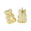 Bear CCB Plastic Stud Earrings for Women EJEW-Q382-04B-G-2