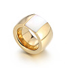 304 Stainless Steel & Glass & Shell Finger Rings FS-WGBA2F3-39-1
