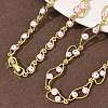 Brass Enamel Evil Eye Link Chain Necklaces NJEW-G183-01G-4