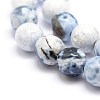 Faceted Natural Fire Crackle Agate Beads Strands G-F447-8mm-B09-3
