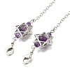 Round Natural Amethyst Dowsing Pendulums G-M447-07P-06-3