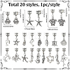 20Pcs Alloy European Dangle Charms PALLOY-BM00019-2