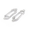 Eco-Friendly Rack Plating Brass Micro Pave Clear Cubic Zirconia Connector Charms KK-F845-04P-3