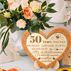 Wood Heart Shape Anniversary Commemorative Display Decorations AJEW-WH00424-003-4