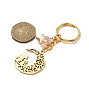 Stainless Steel Hollow Moon Cat Keychains KEYC-JKC00585-01-3