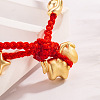 Brass Horse Charm Adjustable Braided Cotton Cord Bracelet for Women WG3613E-02-2