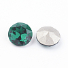 Pointed Back & Back Plated Glass Rhinestone Cabochons X-RGLA-J012-8mm-205-2