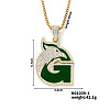 Hip-hop Style Alloy Crystal Rhinestone Eagle Animal Alphabet G Pendant Necklaces WR8601-1-1