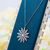 Christmas 304 Stainless Steel Snowflake Pendant Necklaces FS-WG2B4AB-01-4