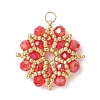 AB Color Plated Glass Pendants PALLOY-MZ01314-04-1