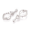 925 Sterling Silver Micro Pave Cubic Zirconia Pendants Claw Cabochon Settings STER-N016-49P-2