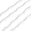 Handmade 304 Stainless Steel Scalloped Bar Link Chains CHS-L024-006P-2