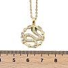 Brass Micro Pave Clear Cubic Zirconia Ring with Snake Pendants Necklaces NJEW-K280-03A-G-3