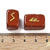 Rectangle Natural Red Jasper Rune Stones G-Z059-01M-3