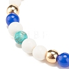 Natural & Synthetic Mixed Gemstome Round Beaded Stretch Bracelet for Women BJEW-JB08284-5