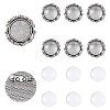 5Pcs Vintage Alloy Carved Flower Brooch Cabochon Bezel Settings FIND-YW0009-73-1