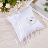 Squre with Bowknot Polyester Wedding Finger Ring Display Pillow DIY-WH0899-722-5