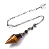 Natural Tiger Eye Rhombus Faceted Poined Dowsing Pendulums G-Q184-05H-AS-2