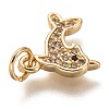 Brass Micro Pave Clear Cubic Zirconia Charms ZIRC-C020-50G-3