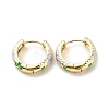 Flower Enamel Hoop Earrings EJEW-G290-03G-D-1