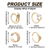 Cheriswelry 4Pcs 4 Style Snake & Smiling Face & Star Brass Cuff Rings for Her RJEW-CW0001-01-3